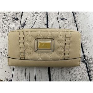 Guess‎ Zipper Leather Wallet Beige
